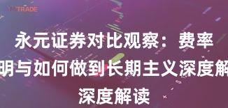 永元证券对比观察：费率透明与如何做到长期主义深度解读